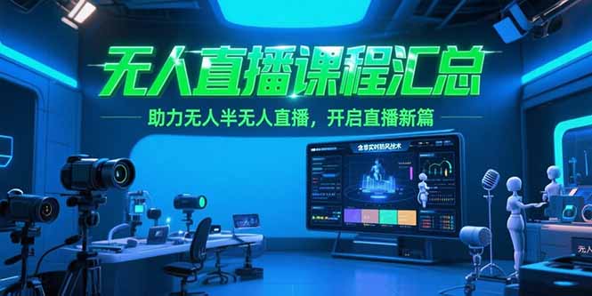 无人直播课程汇总，含非实时防风技术，助力无人半无人直播，开启直播新篇-清创圈