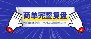 AI自媒体小白一个月从0涨粉到5k+，并接到2.5k商单完整复盘-优创圈