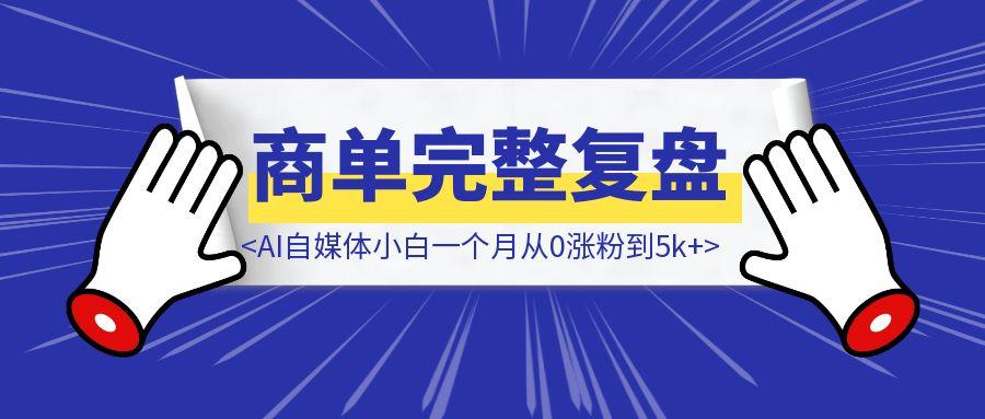 AI自媒体小白一个月从0涨粉到5k+，并接到2.5k商单完整复盘-点创网