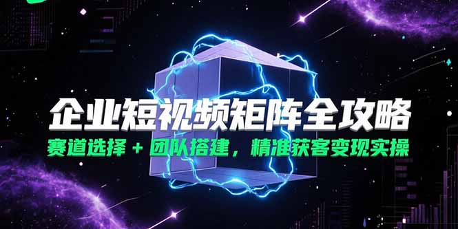 企业短视频矩阵全攻略，赛道选择+团队搭建，精准获客变现实操-伙伴笔记