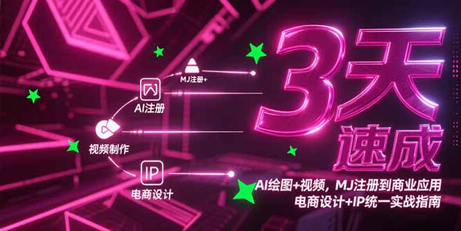 3天速成AI绘图+视频，MJ注册到商业应用，电商设计+IP统一实战指南-伙伴笔记