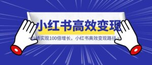 业绩实现100倍增长，小红书高效变现路径全解析！-优创圈