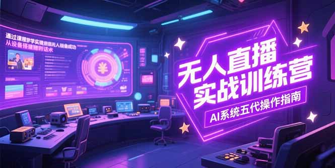 无人直播实操训练营，从设备搭建到话术，AI系统五代操作指南(7月更新)-胜创圈