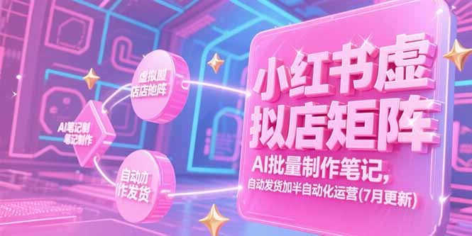 小红书虚拟店矩阵，AI批量制作笔记，自动发货加半自动化运营(7月更新)-云创优业