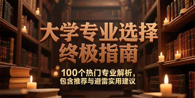 付费文：大学专业选择终极指南,100个热门专业解析,包含推荐与避雷实用建议-取盛轻创