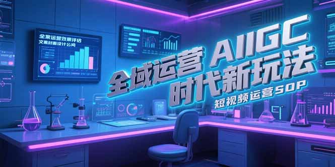 全域运营AIGC时代新玩法，文案封面设计公式，短视频运营SOP-胜创圈