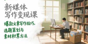 新媒体写作变现课,爆款文章写作技巧,选题策划与素材积累方法-优创圈