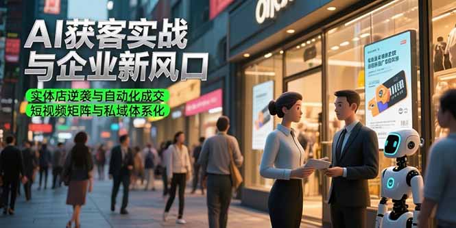 AI获客实战与企业新风口，实体店逆袭与自动化成交 短视频矩阵与私域体系化-聚创学社