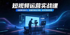 短视频运营实战课，选题策划技巧，拍摄剪辑全流程，起号思维导图-优创圈