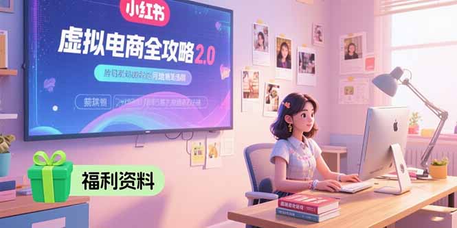 虚拟电商全攻略2.0，开店选品实操流程，账号定位、货源发布、笔记发布技巧-取盛轻创