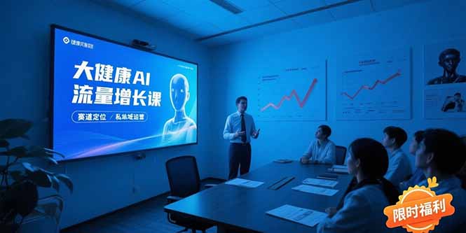 大健康AI流量增长课8.0，赛道定位方法论，AI数字人内容生产，私域转化运营-云创优业