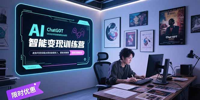 AI智能变现训练营，ChatGPT写作变现，电影解说制作，图文带货方法论-取盛轻创