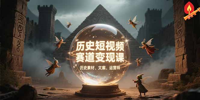 历史短视频赛道变现课，百集素材库应用，文案剪辑技巧，账号运营全案-胜创圈