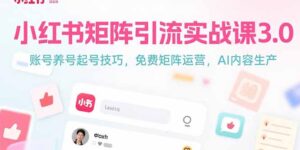 小红书矩阵引流实战课3.0:账号养号起号技巧,免裴矩阵运营,AI内容生产-优创圈