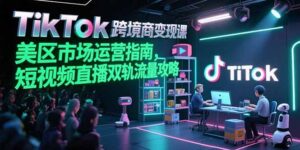 TikTok跨境电商变现课，美区市场运营指南，短视频直播双轨流量攻略-优创圈