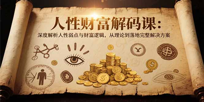 人性财富解码课6.0：深度解析人性弱点与财富逻辑，理论到落地完整解决方案-胜创圈