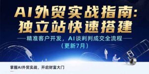 AI+外贸实战指南 独立站快速搭建,精准客户开发,AI谈判成交全流程(更新7月)-优创圈