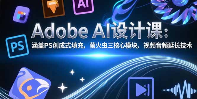 Adobe AI设计课：涵盖PS创成式填充，萤火虫三核心模块，视频音频延长技术-速富圈