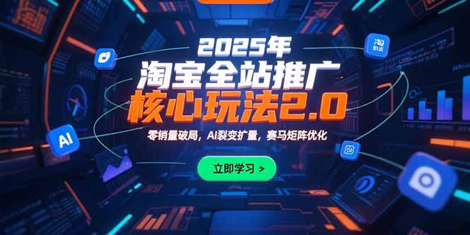 2025年淘宝全站推广核心玩法2.0：零销量破局，AI裂变扩量，赛马矩阵优化-威虎科创