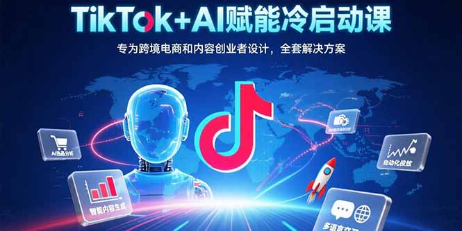 TikTok+AI赋能冷启动课：专为跨境电商和内容创业者设计，全套解决方案-创客圈