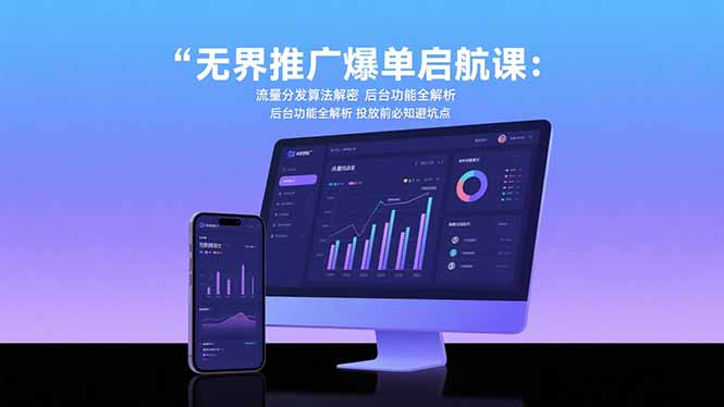 无界推广爆单启航课：流量分发算法解密 后台功能全解析 投放前必知避坑点-创客圈