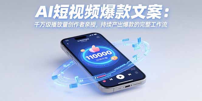 AI短视频爆款文案：千万级播放量创作者亲授，持续产出爆款的完整工作流-创客圈