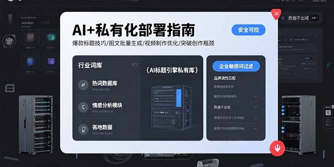AI+私有化部署指南 爆款标题技巧/图文批量生成/视频制作优化/突破创作瓶颈-取盛轻创