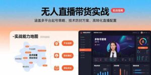 无人直播带货实战，涵盖多平台起号策略、技术防封方案、高转化直播配置-优创圈