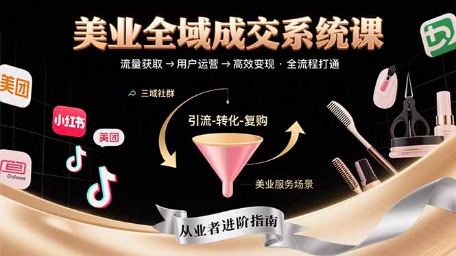 美业全域成交系统课程：帮助美业从业者打通从流量获取到高效变现全流程-胜创圈