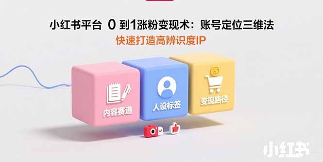 小红书平台0到1涨粉变现术：账号定位三维法，快速打造高辨识度IP-创客圈