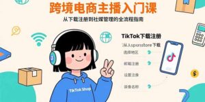 跨境电商主播入门课,TikTok下载注册,支付工具配置,社媒账号管理全流程-优创圈