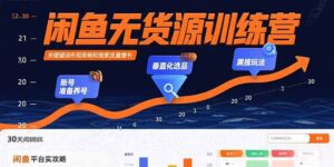 闲鱼无货源训练营：账号准备养号/垂直化选品/黑搜玩法，0基础30天盈利指南-优创圈