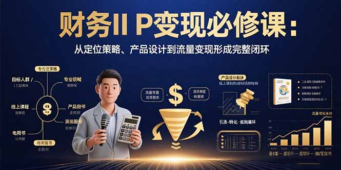 财务IP变现必修课：从定位策略、产品设计到流量变现形成完整闭环-创客圈
