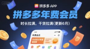 拼多多年费会员，实经验分享操，时长拉满，干货拉满(更新8月)-优创圈