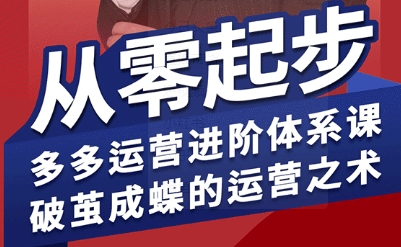 拼多多运营进阶系统课，从零起步，多多运营进阶体系课，破茧成蝶的运营之术-优创圈