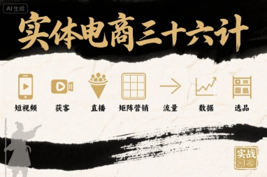图片[1]-实体电商三十六计，短视频-获客-直播-矩阵营销-流量-数据-选品-创客圈