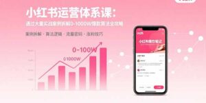 小红书运营体系课:通过大量实战案例拆解0-1000W爆款算法全攻略-优创圈