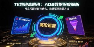 TK跨境高阶班：ADS数据深度解析，常见问题诊断与优化，数据驱动选品方法-优创圈