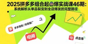 2025拼多多组合起爆实战课46期：系统解析从单品裂变到全店爆发的完整路径-优创圈