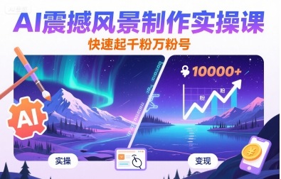 图片[1]-AI震撼风景制作实操课，快速起千粉万粉号-优创圈