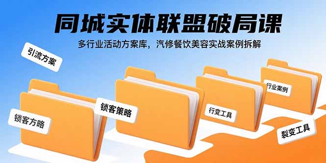 同城实体联盟破局课，多行业活动方案库，汽修餐饮美容实战案例拆解-创客圈
