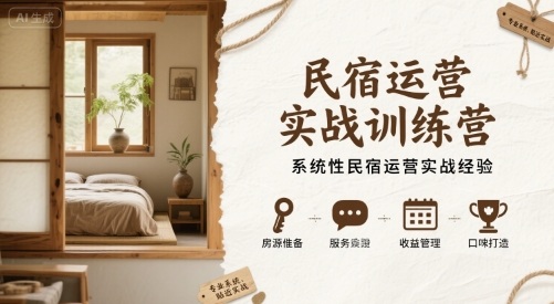 图片[1]-民宿运营实战训练营，系统性民宿运营实战经验-取盛轻创