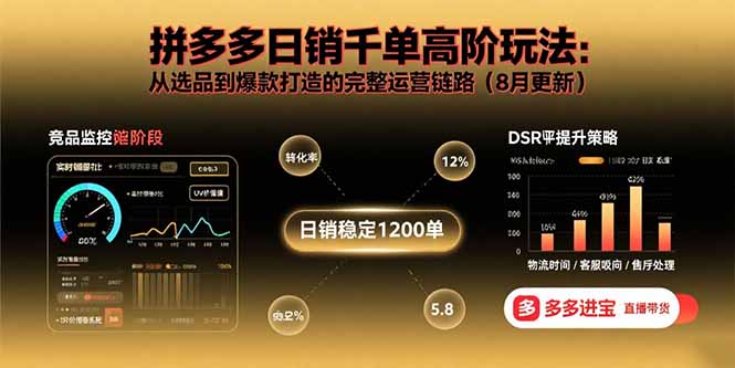 拼多多日销千单高阶玩法：从选品到爆款打造的完整运营链路（8月更新）-威虎科创