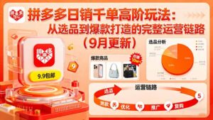 拼多多日销千单高阶玩法：从选品到爆款打造的完整运营链路（9月更新）-优创圈