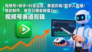 视频号+快手+抖音运营，赛道剪辑/数字人直播/爆款制作，单号日佣金峰值2w+-优创圈