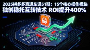 2025拼多多直通车课51期:15个核心操作模块 独创稳托互转技术 ROI提升400%-优创圈
