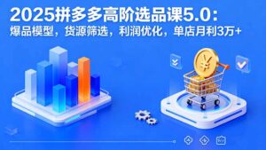 2025拼多多高阶选品课5.0:爆品模型,货源筛选,利润优化,单店月利3万+-优创圈
