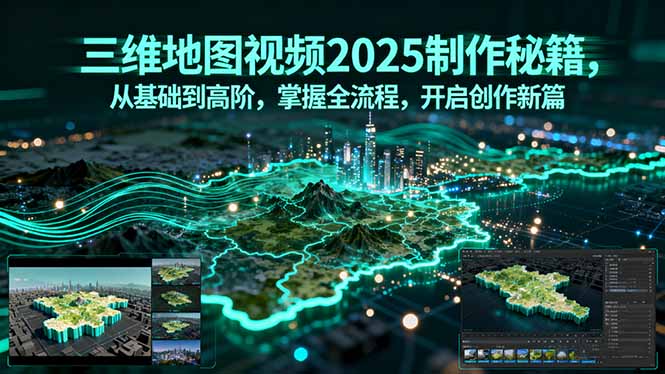 三维地图视频2025制作秘籍，从基础到高阶，掌握全流程，开启创作新篇-优创圈