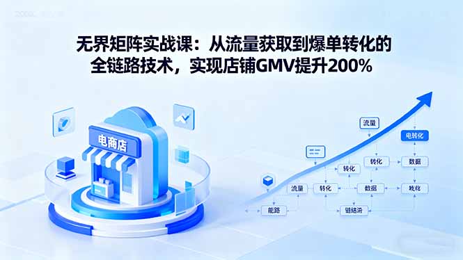 无界矩阵实战课：从流量获取到爆单转化的全链路技术，实现店铺GMV提升200%-胜创圈