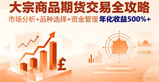 大宗商品期货交易全攻略，市场分析+品种选择+资金管理，年化收益500%+-点创网